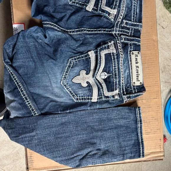Rock Revival Indigo Skinny Jeans with Metallic Stitching